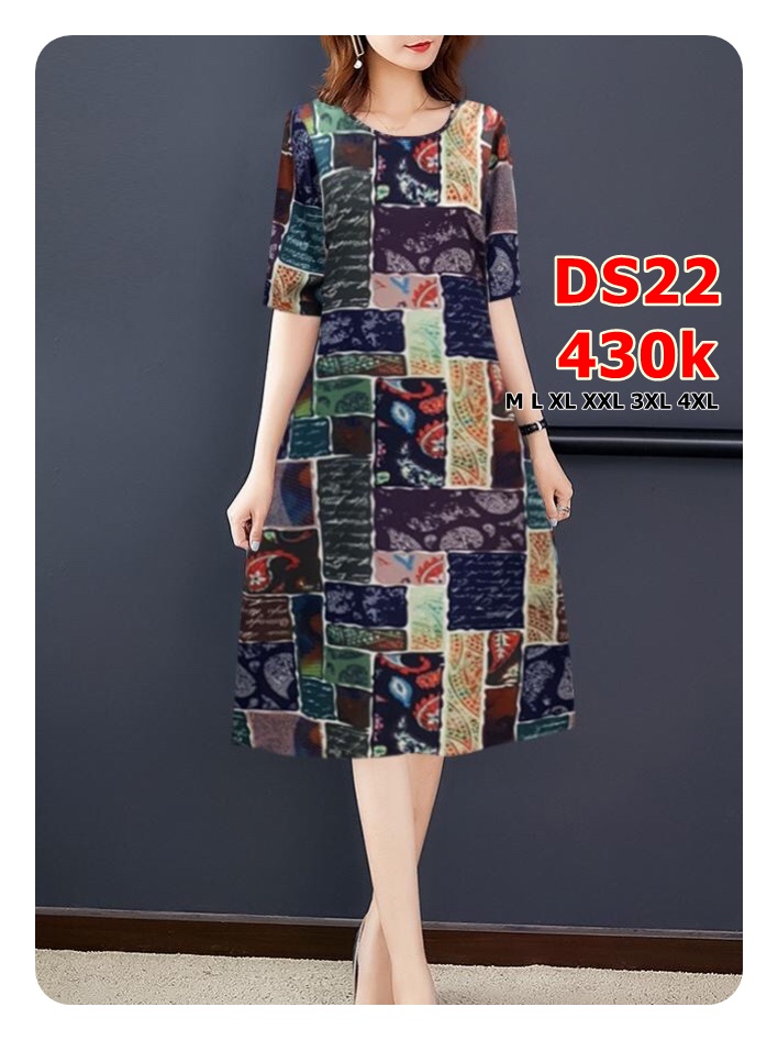 Đầm Suông In Họa Lạ Mắt - DS22